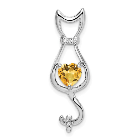Gemstone and Diamond Cat Pendants