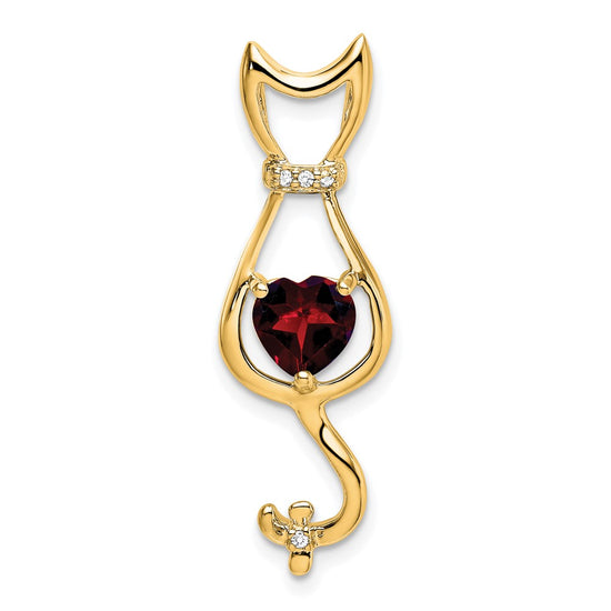 Gemstone and Diamond Cat Pendants