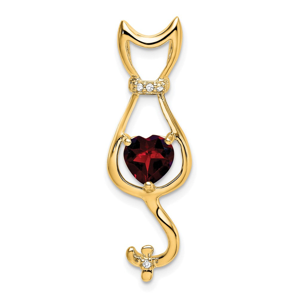 Gemstone and Diamond Cat Pendants