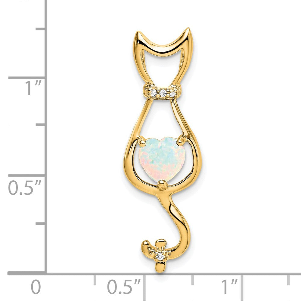 Gemstone and Diamond Cat Pendants