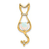 Gemstone and Diamond Cat Pendants