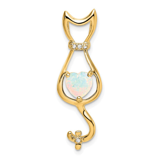 Gemstone and Diamond Cat Pendants