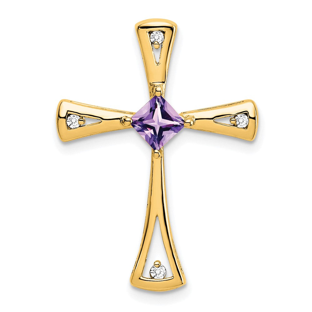 Gemstone and Diamond Cross Chain Slides
