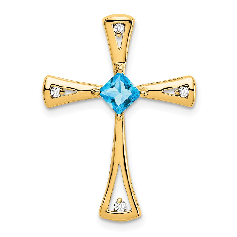 Gemstone and Diamond Cross Chain Slides