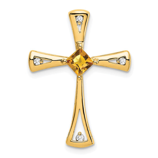 Gemstone and Diamond Cross Chain Slides