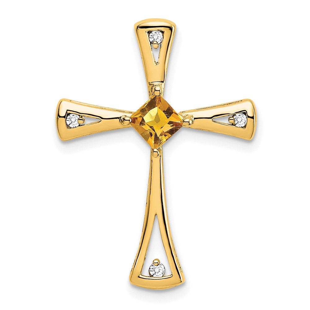 Gemstone and Diamond Cross Chain Slides