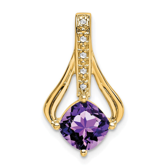 Cushion Gemstone & Diamond Pendants