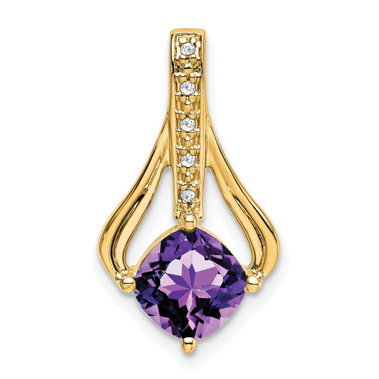 Cushion Gemstone & Diamond Pendants