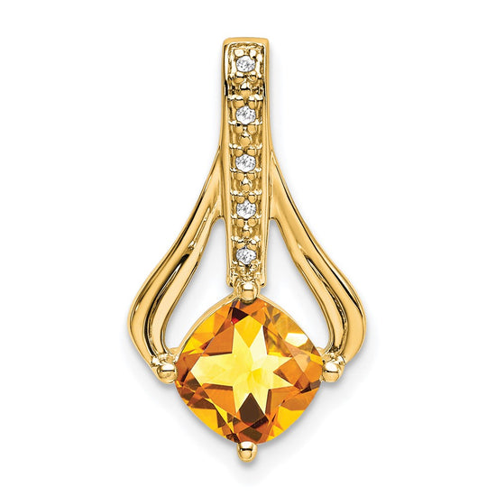 Cushion Gemstone & Diamond Pendants