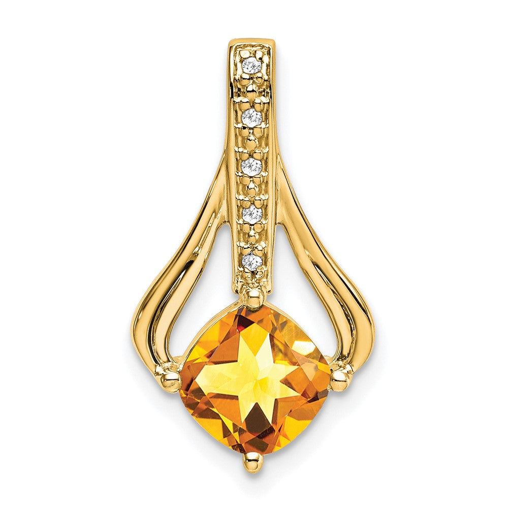 Cushion Gemstone & Diamond Pendants