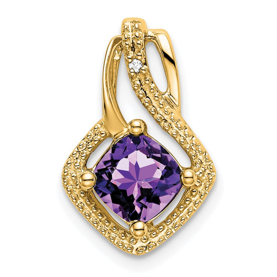Cushion Gemstone & Diamond Pendants