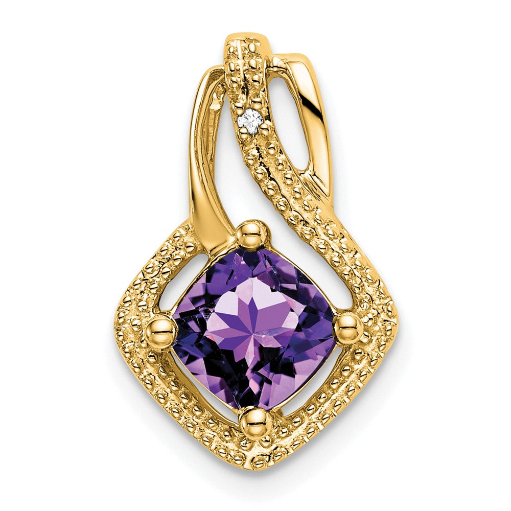 Cushion Gemstone & Diamond Pendants