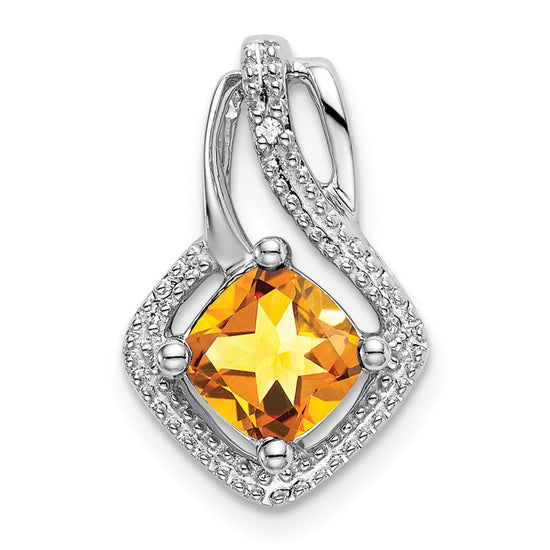 Cushion Gemstone & Diamond Pendants