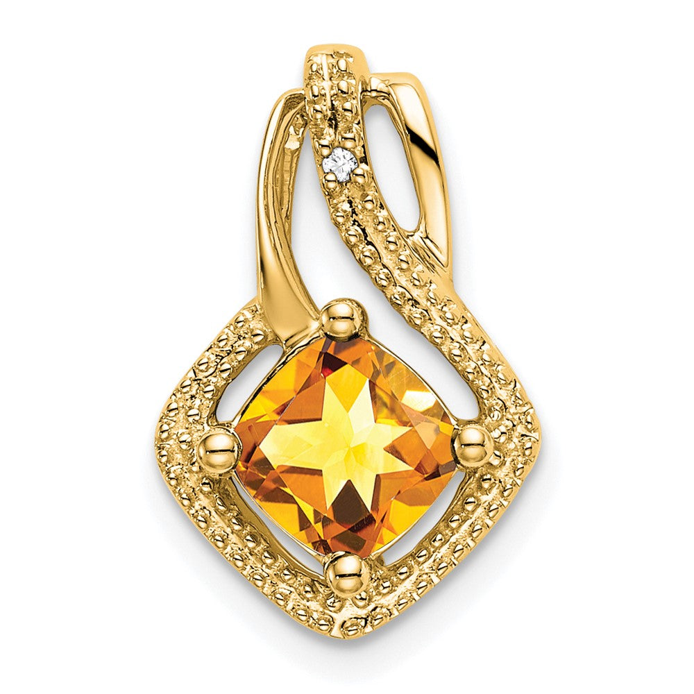 Cushion Gemstone & Diamond Pendants