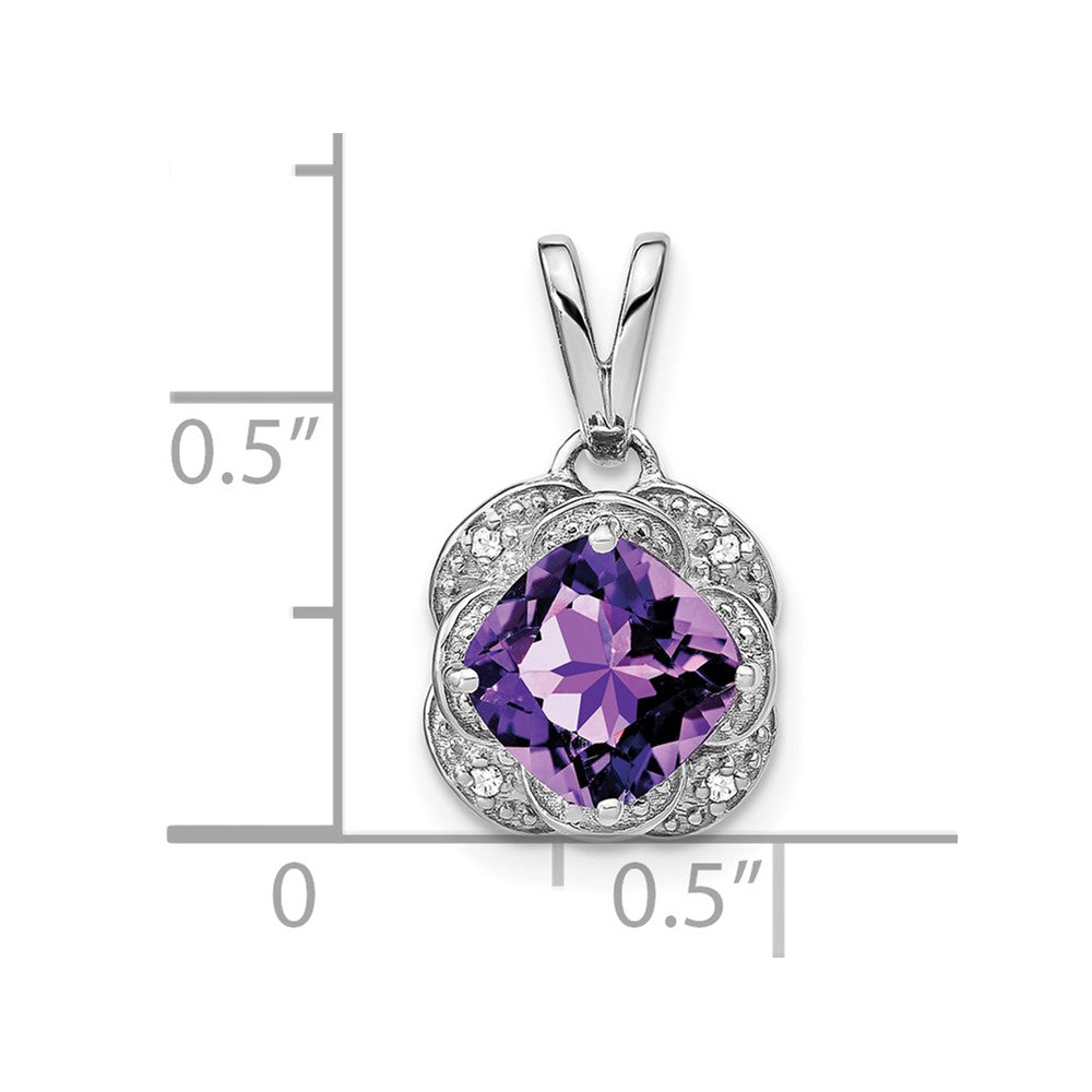 Cushion Gemstone & Diamond Pendants