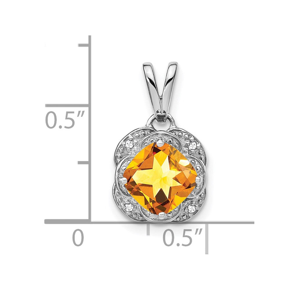 Cushion Gemstone & Diamond Pendants