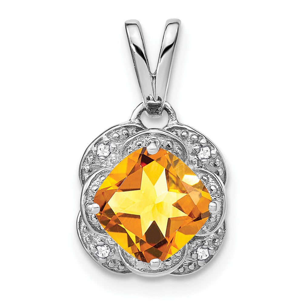 Cushion Gemstone & Diamond Pendants