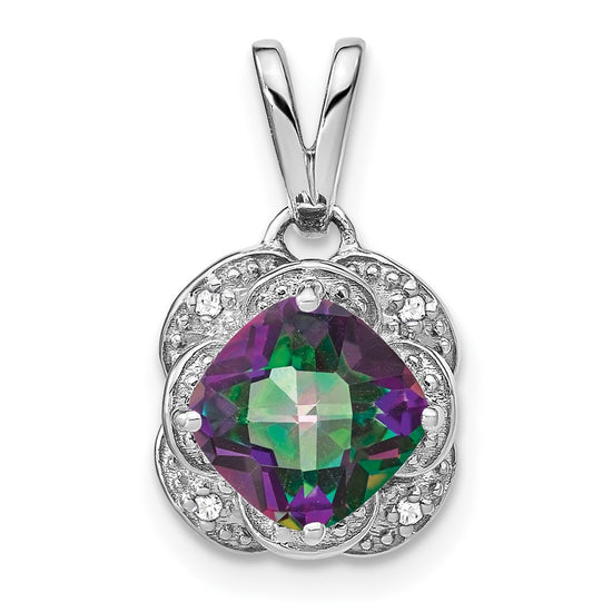 Cushion Gemstone & Diamond Pendants