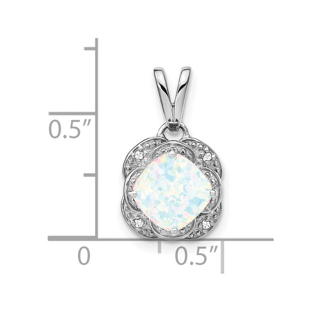 Cushion Gemstone & Diamond Pendants