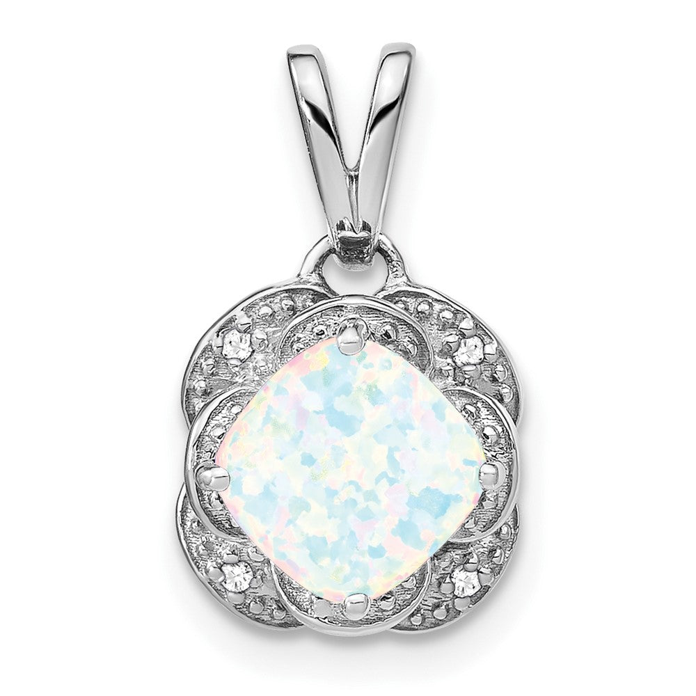 Cushion Gemstone & Diamond Pendants