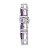 Pear Gemstone & Diamond Cross Chain Slides
