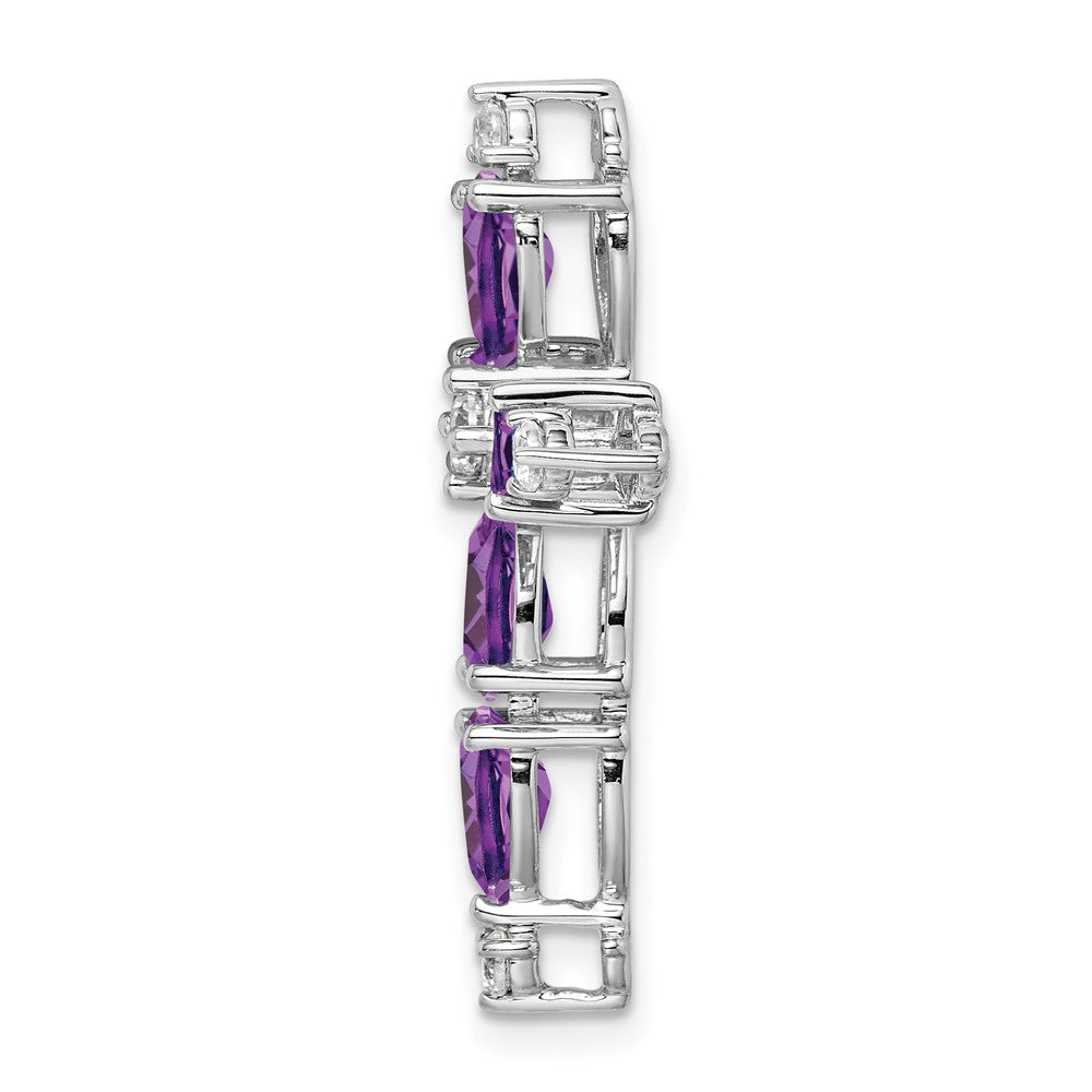 Pear Gemstone & Diamond Cross Chain Slides