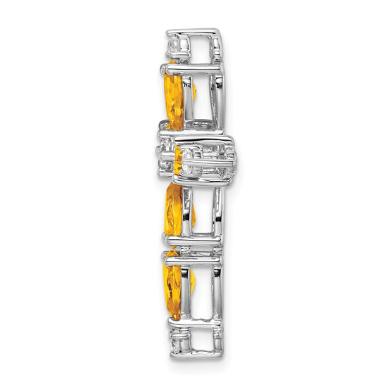 Pear Gemstone & Diamond Cross Chain Slides
