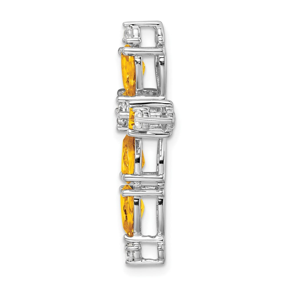 Pear Gemstone & Diamond Cross Chain Slides