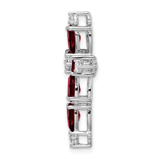 Pear Gemstone & Diamond Cross Chain Slides