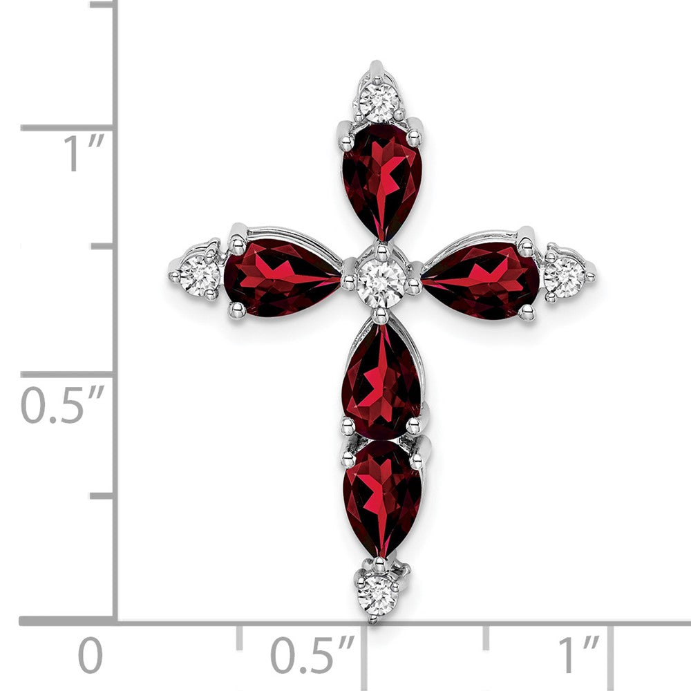 Pear Gemstone & Diamond Cross Chain Slides