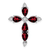 Pear Gemstone & Diamond Cross Chain Slides