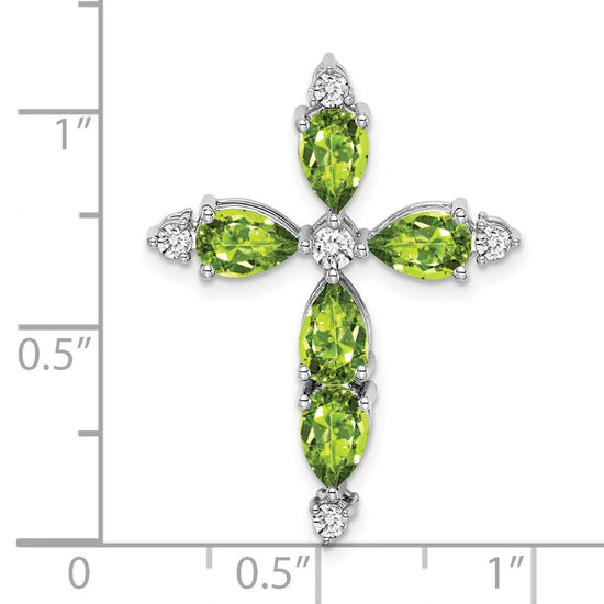 Pear Gemstone & Diamond Cross Chain Slides
