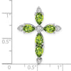 Pear Gemstone & Diamond Cross Chain Slides