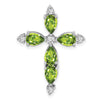 Pear Gemstone & Diamond Cross Chain Slides