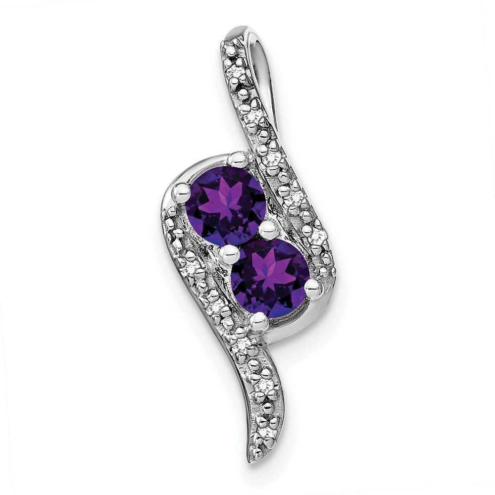 Round Gemstone & Diamond Pendants