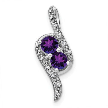 Round Gemstone & Diamond Pendants