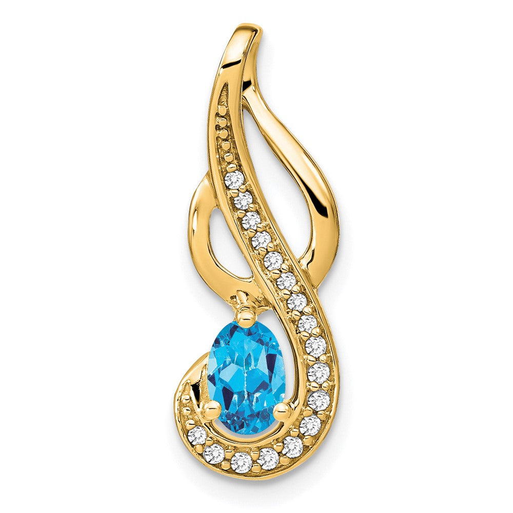 Oval Gemstone & Diamond Pendants