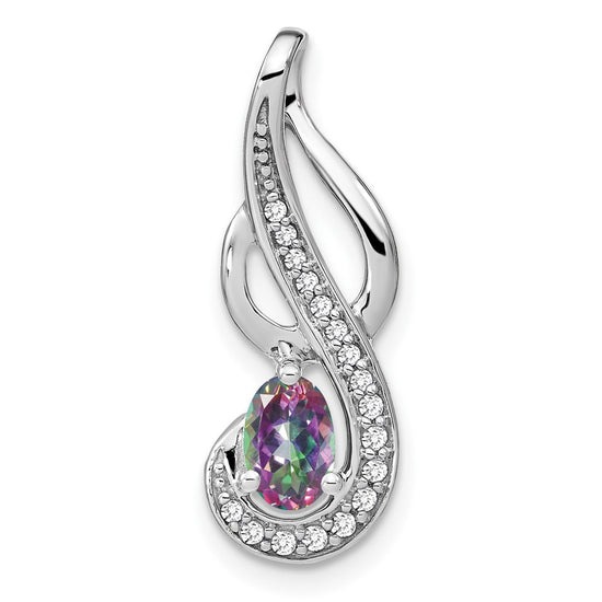Oval Gemstone & Diamond Pendants
