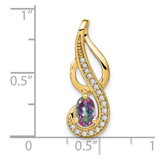 Oval Gemstone & Diamond Pendants