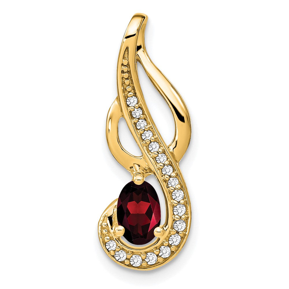 Oval Gemstone & Diamond Pendants