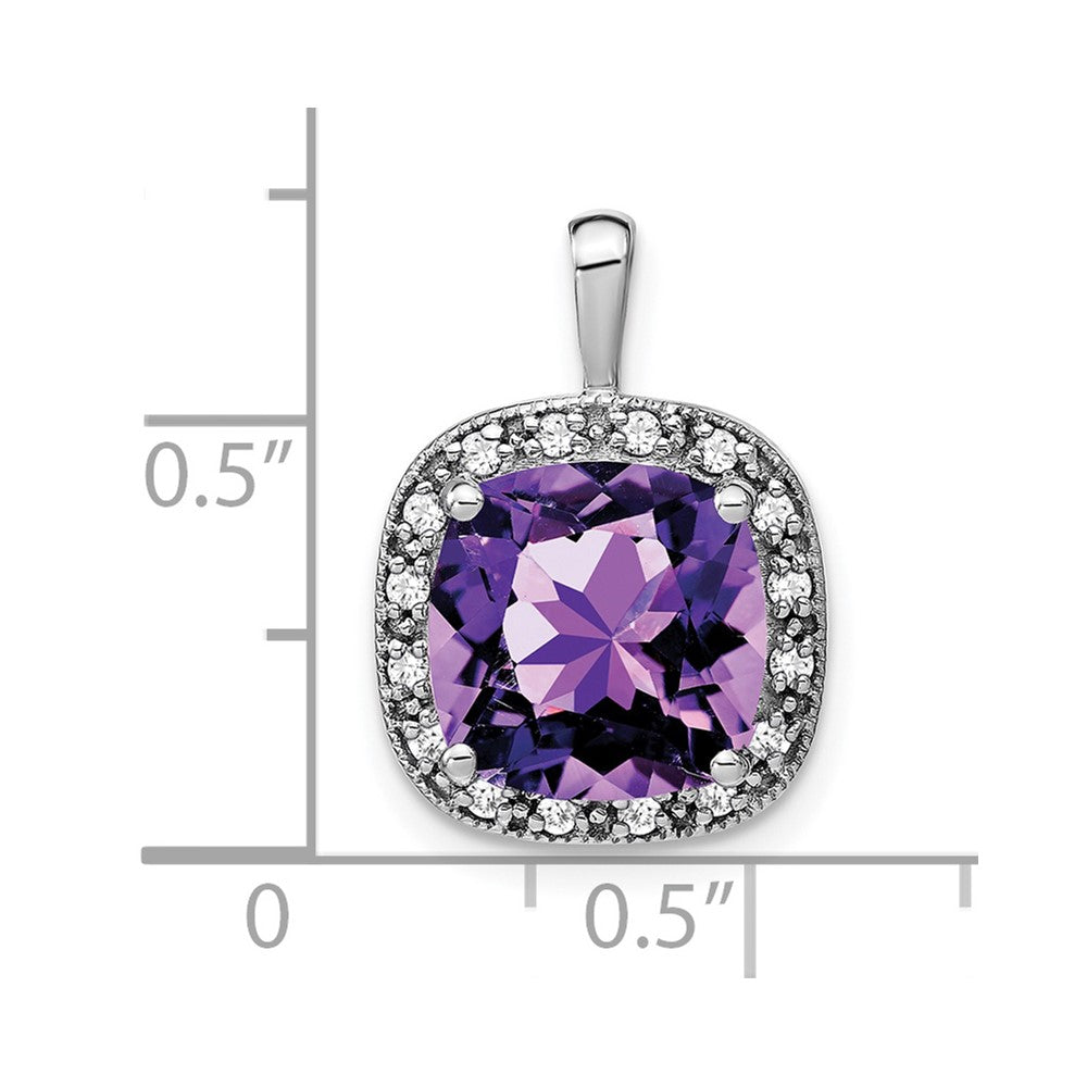 Cushion Gemstone & Diamond Halo Pendants