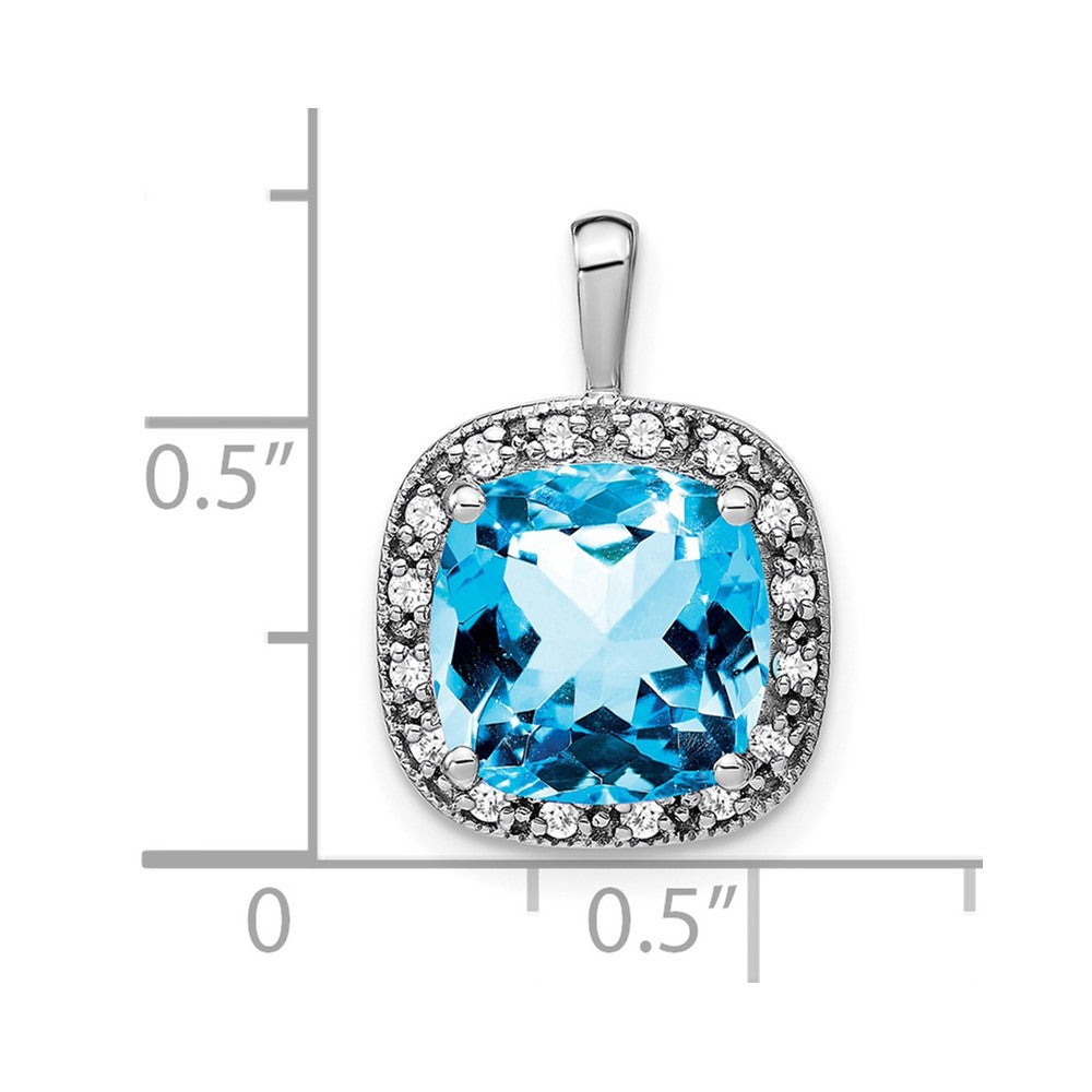 Cushion Gemstone & Diamond Halo Pendants