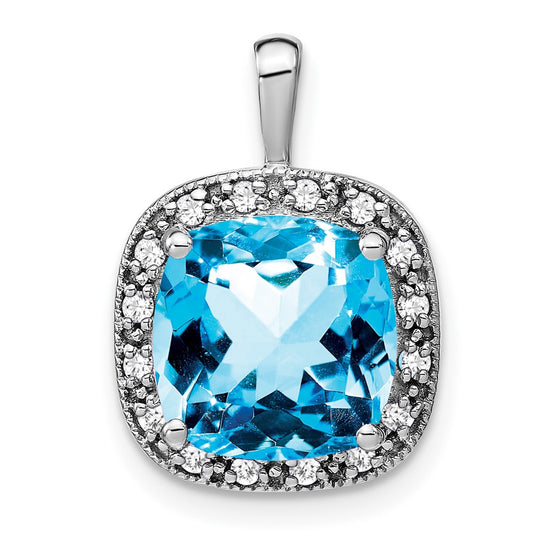 Cushion Gemstone & Diamond Halo Pendants