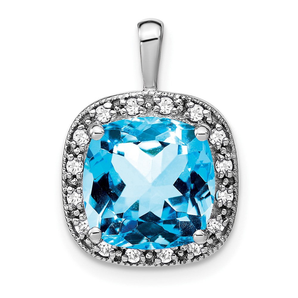 Cushion Gemstone & Diamond Halo Pendants