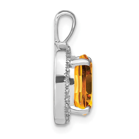 Cushion Gemstone & Diamond Halo Pendants