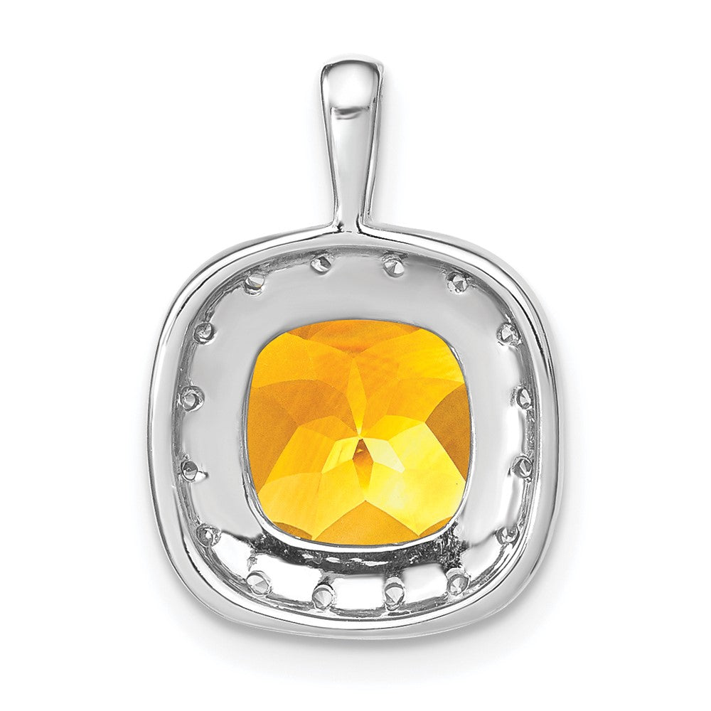 Cushion Gemstone & Diamond Halo Pendants