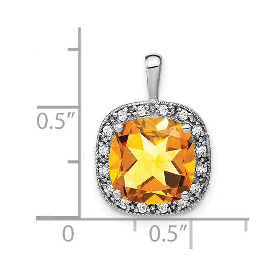 Cushion Gemstone & Diamond Halo Pendants