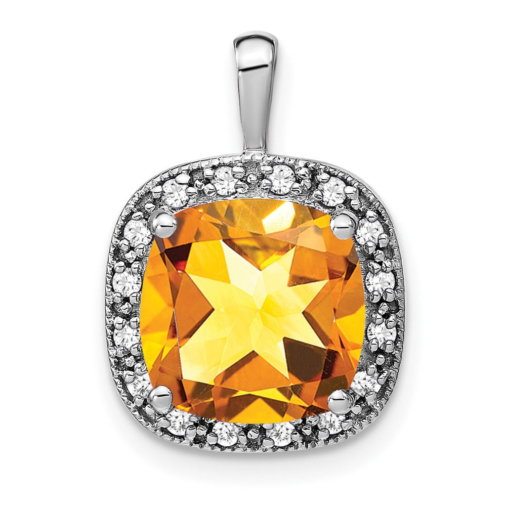 Cushion Gemstone & Diamond Halo Pendants