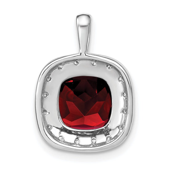 Cushion Gemstone & Diamond Halo Pendants