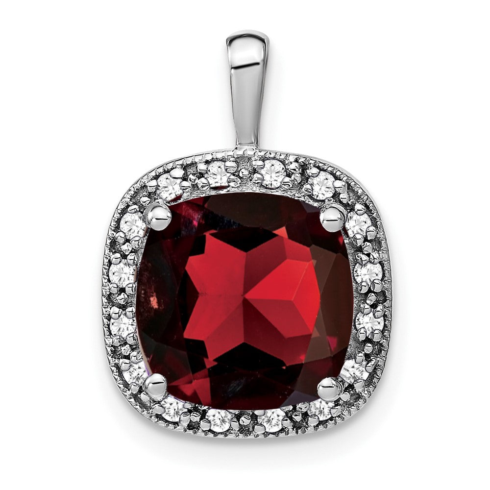 Cushion Gemstone & Diamond Halo Pendants
